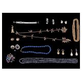 Pearl and Gold Tone Jewelry w/ Agatha