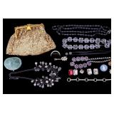Whiting & Davis Chain Purse, Rhinestone Jewelry