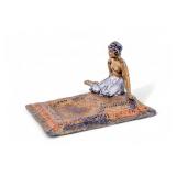 Early Austrian Bronze Girl on Carpet Ash Tray