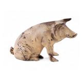 19C Cast Iron Pig Bank