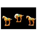 Chinese Sancai Porcelain Horses (3)