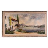 Carlo Mancini Oil on Canvas, Lake Como