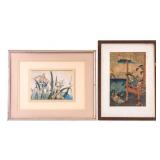 Japanese Ukiyo-e Woodblock & Painting