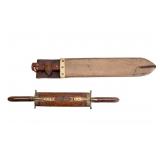 WWII British Issue Machette, Carved Knife Set