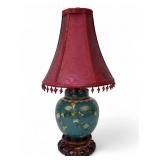 Chinese Cloisonne Floral Jar Lamp