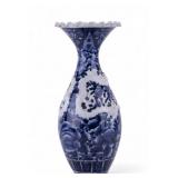 Japanese B&W Porcelain Dragon Vase