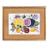 Lea Halpern Signed Ceramic Tile Still-Life