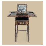 Chinese Vanity Table w/ Pop Up Mirror