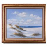 Signed Costal Beach Scene, O/C