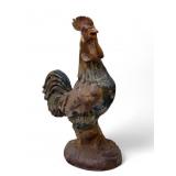 Vintage Cast Iron Rooster Garden Statue