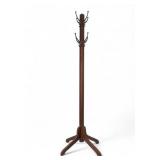 Antique Wooden Coat Rack w/ Og Hooks