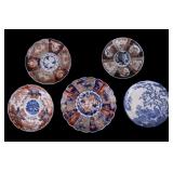 19th C Imari Scallop Edge, Blue & White Charger