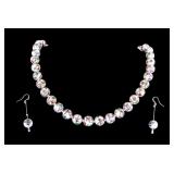 Early Handpainted Porcelain Bead Necklace, +