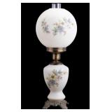 Vintage Hurricane Lamp w/ Floral Design