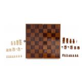 Hand Carved Asian Figural Chess Set w/ Box