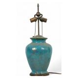 Galloway Blue Iridescent Factory Lamp c 1920s