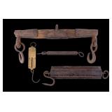 Antique Chatillon Hanging Scales (3) + Singletree