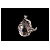 Large Sterling and Quartz Pendant