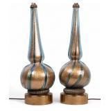 Vintage Murano Art Glass Table Lamps (2)