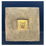 Marlo Gold Face Sculpture / Tile ~6"x 6"
