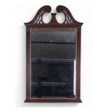 Henkel-Harris Mahogany Broken Arch Bevelled Mirror