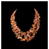 Faceted Carnelian Gemstone Necklace