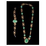 Art Nouveau Dragon Necklace Set