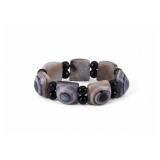 Agate "Evil Eye" Beaded Bracelet