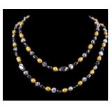 Multi-color Pearl and Sterling Necklace