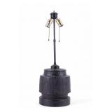 19th C Japanese Cast Iron Lamp w/ Patina