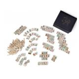 Antique Chinese Mahjong Set in Wood Box