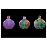 Polished Hardstone Snuff Bottles (3)