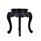 Antique Japanese Lacquered Stool w/ Horse Decor