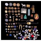 Early Miniatures, Mil. Buttons, Jewelry, Perfume