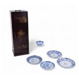 Asian Porcelains & Lacquered Tea Set Box