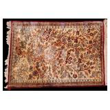 Persian Silk Carpet, Bird & Flower Motif