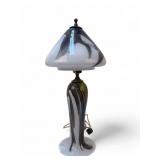 Modern Hand Blown Glass Shade Lamp & Base