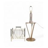 Art Pottery Table Lamp, Table, Magazine Rack +
