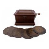 Antique Symphonion Disc Music Box + Discs