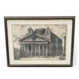 Engraving of the Pantheon of Agrippa, Rome