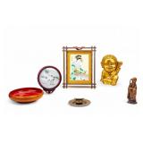 Japanese Woodblock, Resin Figures, Gilt Figurine,+