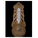 Antique Bronze Wall Thermometer