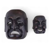Antique Kyogen Carved Masks (2)