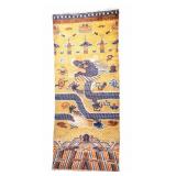 Rare Early Chinese Wool Dragon Runner Carpet