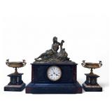 Antique French Neoclassical Mantel Clock Set