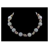 Jade & Cultured Pearl Beaded Necklace