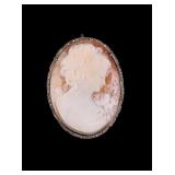 Carved Shell Cameo Brooch