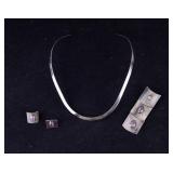 Sterling Silver Jewelry Set with Purple Stones