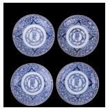 Antique Japanese Blue & White Imari Dishes (4)