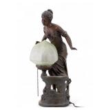 Bronzed Spelter Figural Lamp